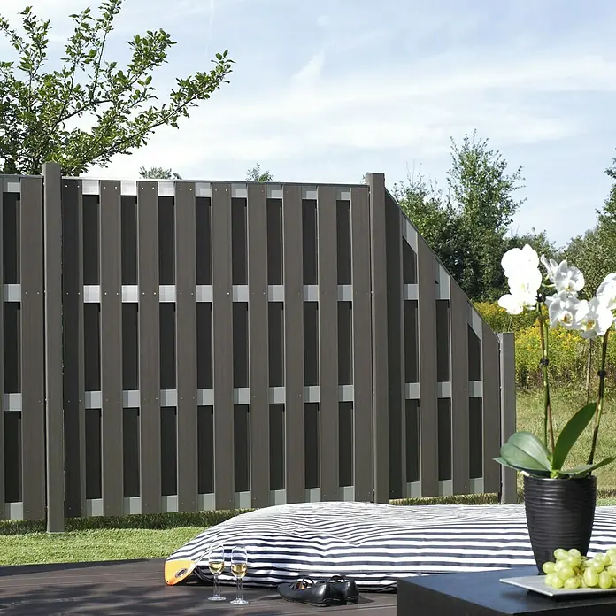 Sichtschutzelement Jumbo - 180 x 180 cm, Gerade, Anthrazit - Stimmungsaufnahme