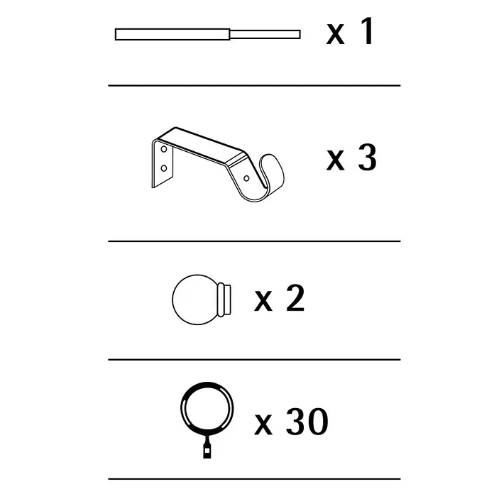 Barra para cortinas Kit metálico extensible - Blanco, Largo: 320 cm