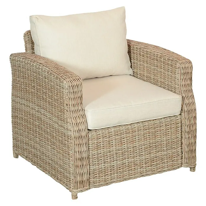Sillón de conjunto Gotland - Ancho: 80 cm, Material superior: Ratán sintético - Vista angular