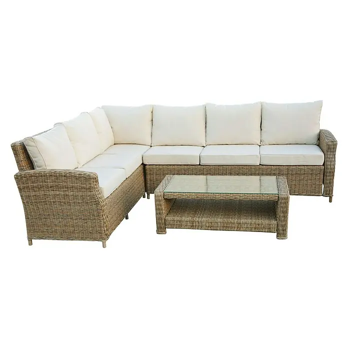 Conjunto de muebles Gotland III - 2 uds., Blanco/Arena - Vista frontal