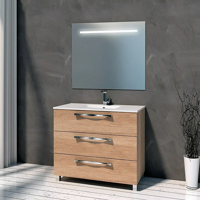 Mueble de lavabo Tree - 46 x 70 x 85 cm, Nature - Foto ambiente