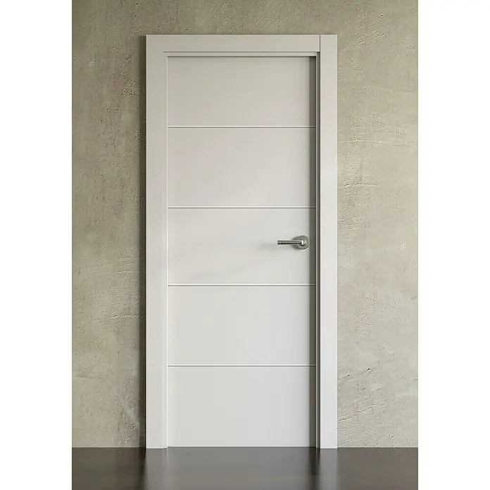 PortStylo Puerta interior Recife - 82,5 x 203 cm, Apertura según normativa: Izquierda, Blanco lacado, Maciza aligerada - Foto ambiente