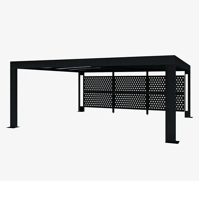 Abson Endwand für Doppelcarport - 5,3 x 1,9 m, Passend für: Abson Calux Doppelcarport, Abson Doppelcarport Cubus - Vorderansicht