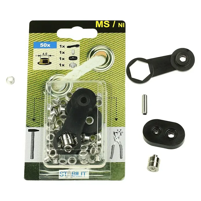 Stabilit Öse - Durchmesser: 4 mm, Vernickelt, 50 Stk. - Vorderansicht