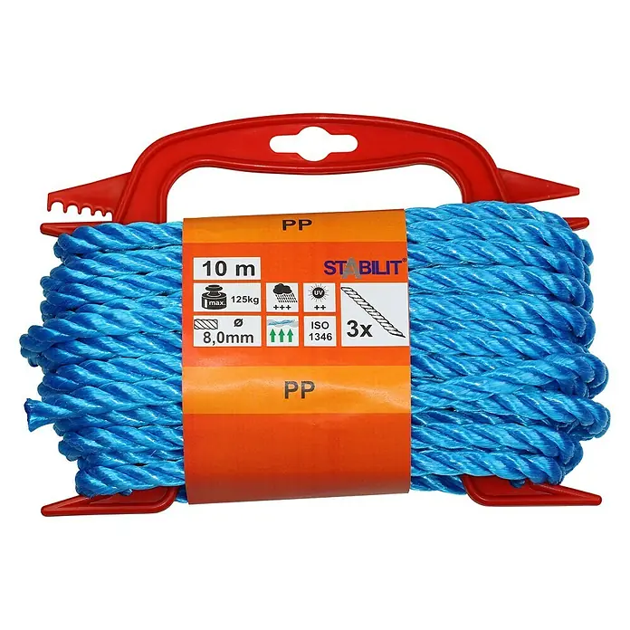 Stabilit PP-Seil - Ø x L: 8 mm x 10 m, Polypropylen, Blau, 3-schäftig gedreht