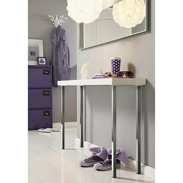 Element System Četverokutno čelično postolje - 25 x 25 x 200 mm, Nosivost: 30 kg, Boja: Krom - Proizvod u upotrebi