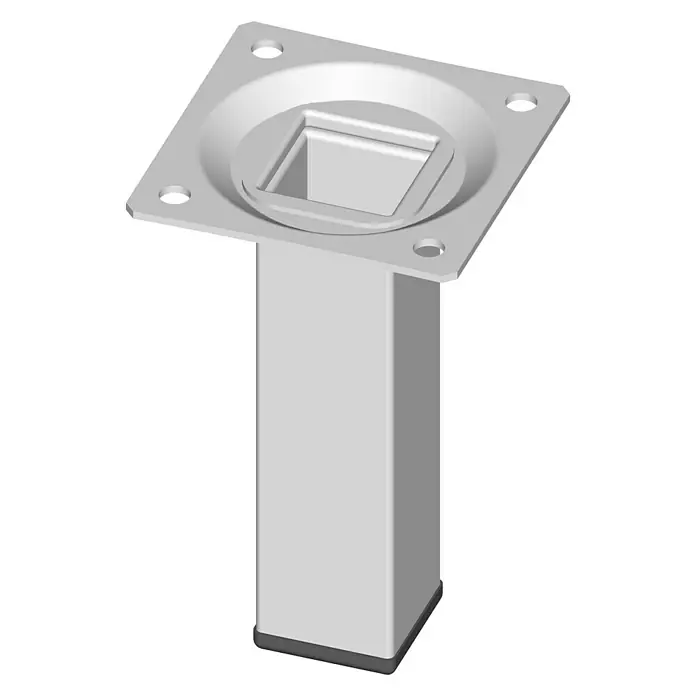 Element System Četverokutno čelično postolje - 25 x 25 x 100 mm, Nosivost: 30 kg, Boja: Bijele boje - Pogled sprijeda