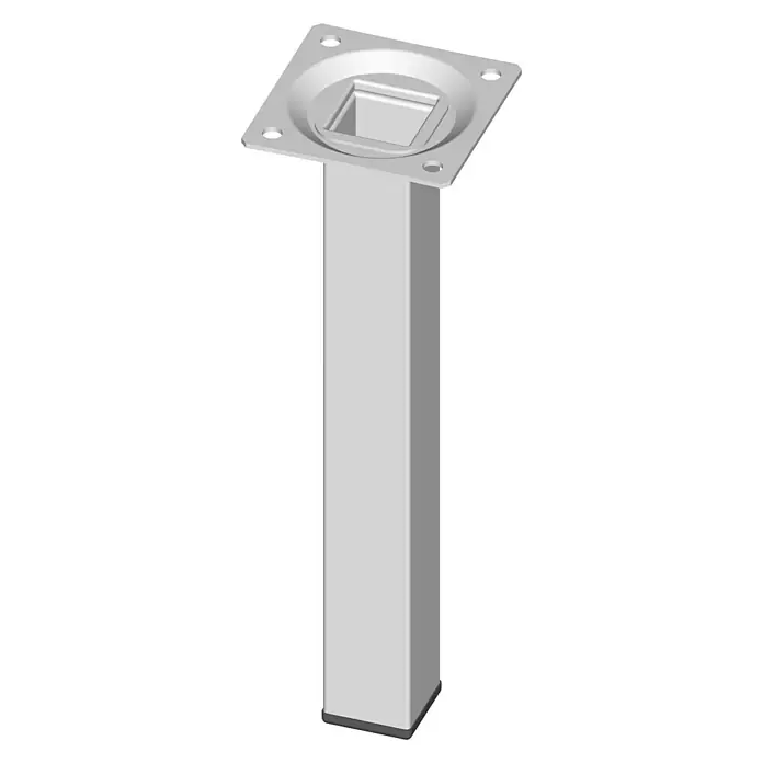 Element System Četverokutno čelično postolje - 25 x 25 x 200 mm, Nosivost: 30 kg, Boja: Bijele boje - Pogled sprijeda