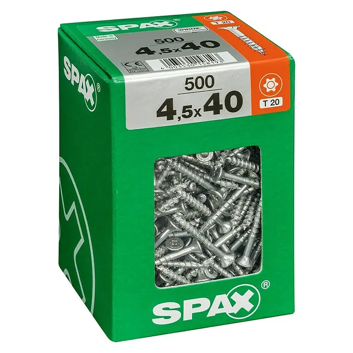 Spax Holzbauschraube TX T-Star plus - Durchmesser: 4,5 mm, Länge: 40 mm, Senkkopf, T-Star plus, Test - Linke Seitenansicht