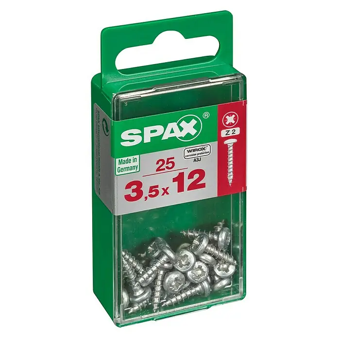 Spax Vijak s poluokruglom glavom - 3,5 x 12 mm, Pocinčano, 20 kom, TX za TORX pogone - Pogled s lijeve strane