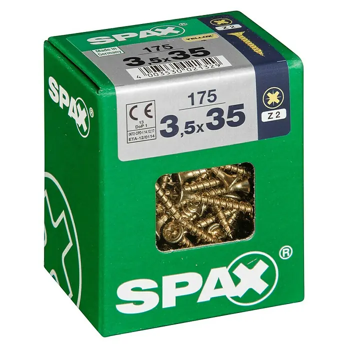 Spax Univerzalni vijak - 3,5 x 35 mm, Puni navoj, 175 kom. - Pogled s lijeve strane
