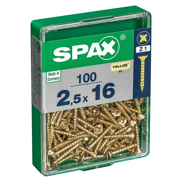 Spax - 2,5 x 16 mm, Puni navoj, 100 kom - Pogled s lijeve strane