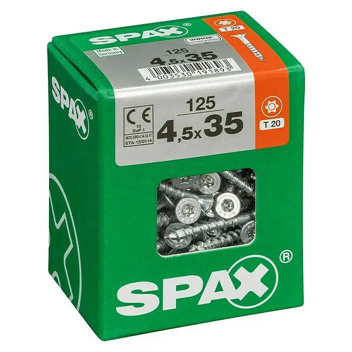 Spax Holzbauschraube TX T-Star plus - Durchmesser: 4,5 mm, Länge: 35 mm, Senkkopf, T-Star plus, Für multifunktionale Anwendungen im Innenbereich