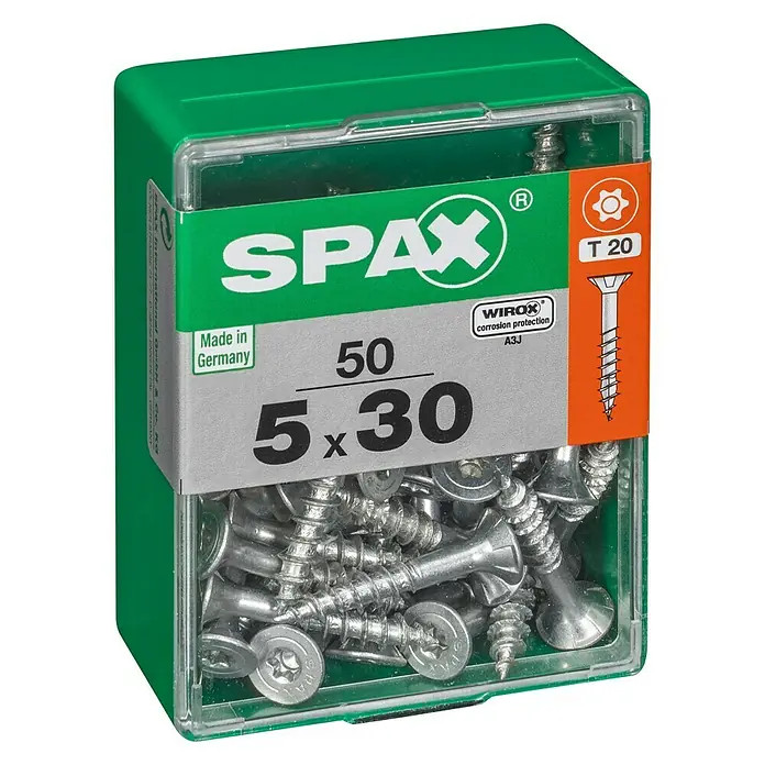 Spax Universalschraube T-Star plus - Ø x L: 5 x 30 mm, WIROX Oberfläche, T-Star plus, 50 Stk. - Linke Seitenansicht