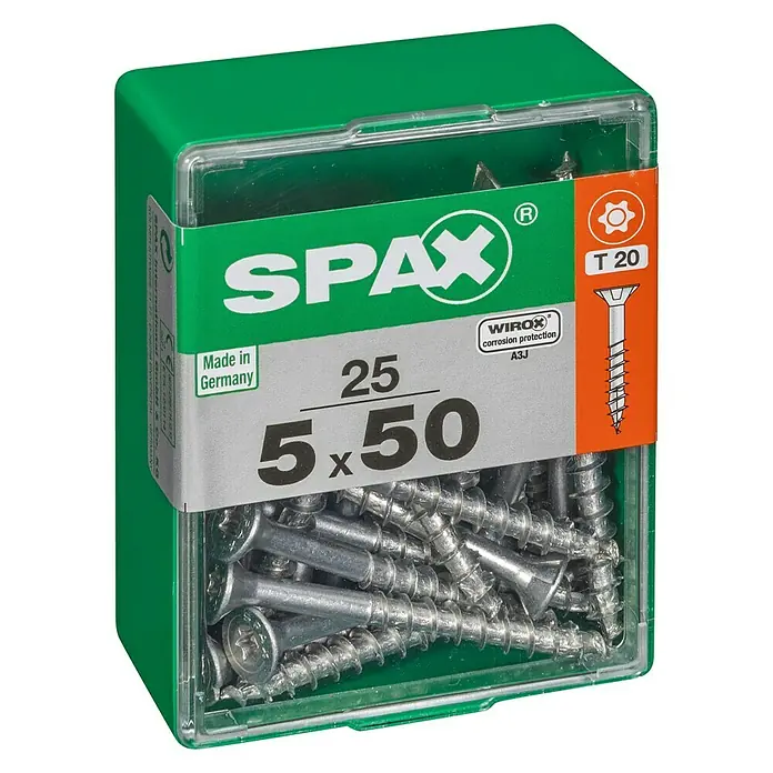 Spax Univerzalni vijak T-Star plus - Ø x D: 5 x 50 mm, Površina WIROX, T-Star plus, 25 kom - Pogled s lijeve strane