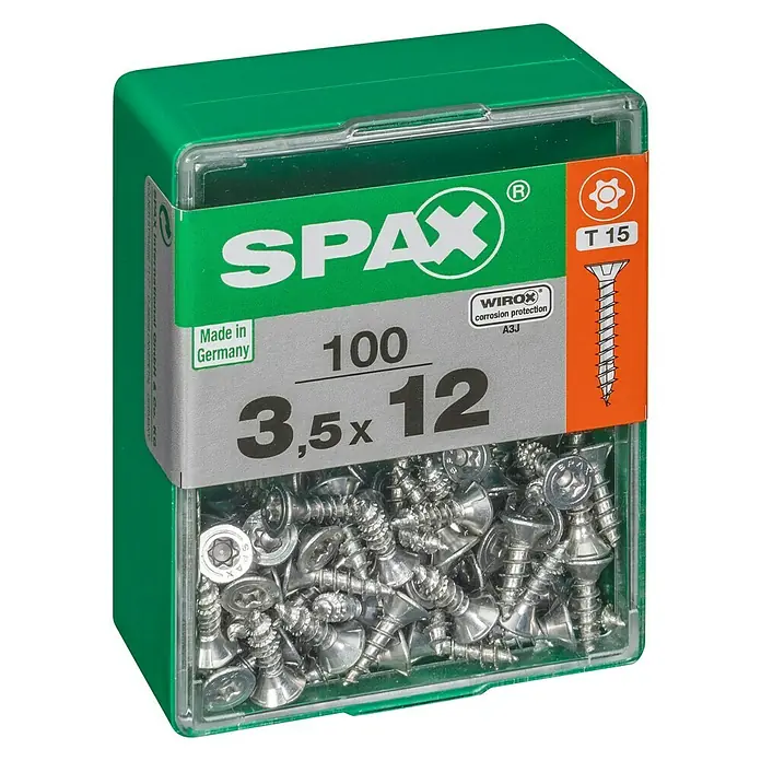 Spax Univerzalni vijak T-Star plus - Ø x D: 3,5 x 12 mm, Površina WIROX, T-Star plus, 100 kom - Pogled s lijeve strane