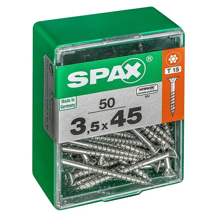 Spax Universalschraube T-Star plus - Ø x L: 3,5 x 45 mm, WIROX Oberfläche, T-Star plus, 50 Stk. - Linke Seitenansicht