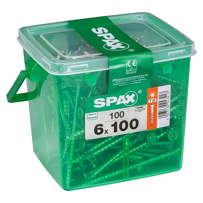 Spax T-Star plus - Ø x D: 6 x 100 mm, Površina WIROX, T-Star plus, 100 kom, Plastična kutija - Pogled s lijeve strane