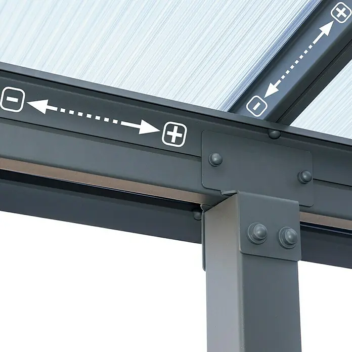 Palram – Canopia Terrassenüberdachung Olympia - Tiefe: 3 m, B x H: 5,46 x 2,1 m, Anthrazitgrau - Anwendungsbeispiel