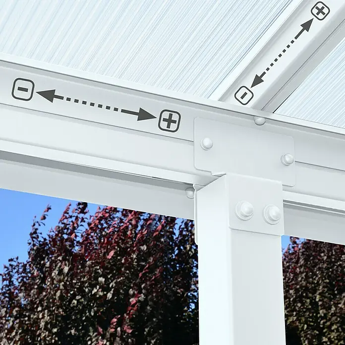 Palram – Canopia Terrassenüberdachung Olympia - Tiefe: 3 m, B x H: 4,25 x 2,1 m, Verkehrsweiß