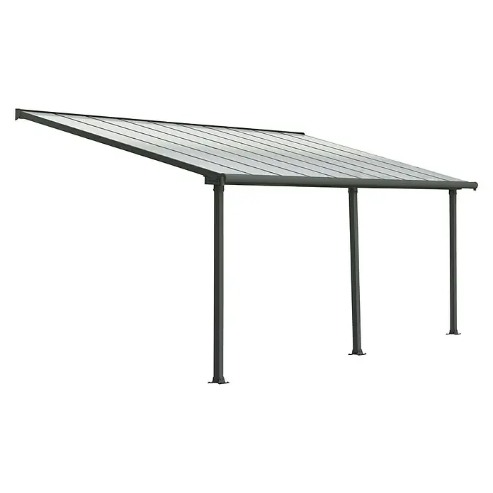 Palram – Canopia Terrassenüberdachung Olympia - Tiefe: 3 m, B x H: 6,1 x 2,1 m, Anthrazitgrau