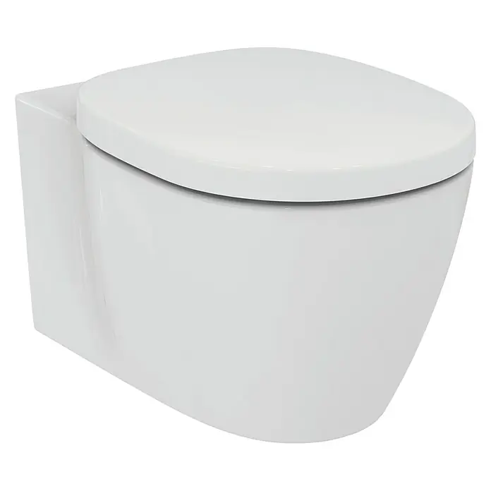 Ideal Standard Komplet zidne WC školjke Aquablade - Bez ruba, S antibakterijskom glazurom, Oblik ispiranja: Duboko, WC odvod: Vodoravno, Bijele boje - Dijagonalni pogled