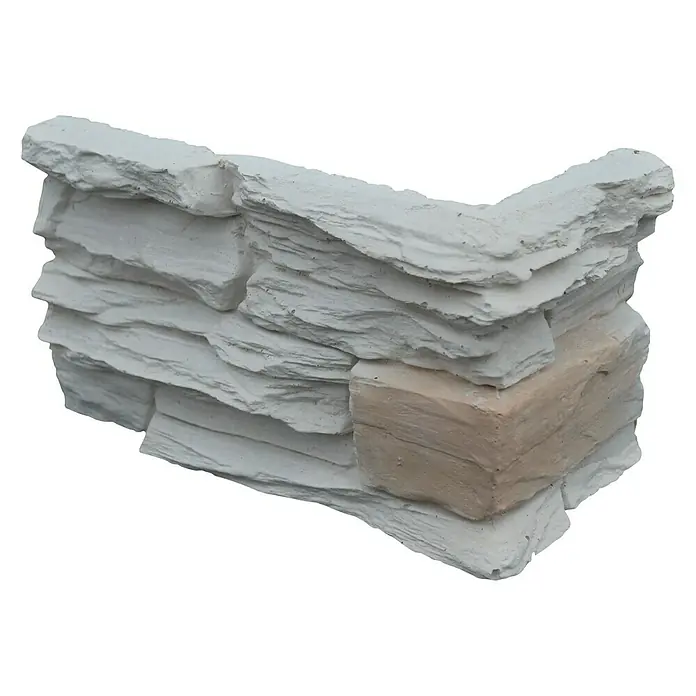 Verblendstein-Ecke Creamwhite - L x B x H: 7,7 x 17,6 x 11,2 cm, Cremeweiß, Steinoptik