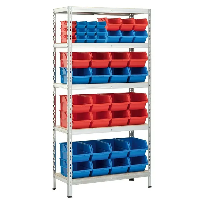 Regalux Stellingkast voor zware lasten - l x b x h: 40 x 90 x 180 cm, Draagkracht: 175 kg/verdieping