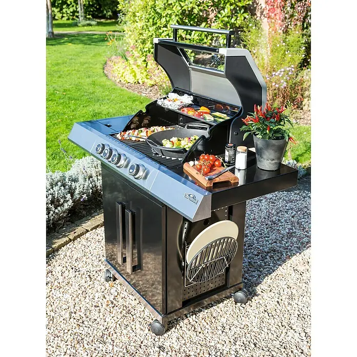 Kingstone Barbacoa de gas Cliff 350 - Número de quemadores: 3, Superficie parrilla: 59 x 45 cm, 13,5 kW
