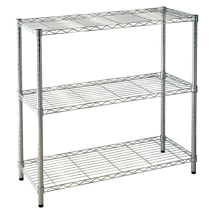 Estantería metálica Stylo - L x An x Al: 35 x 90 x 90 cm, Número de baldas: 3 ud., Plateado