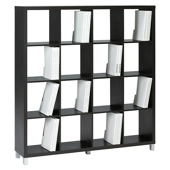 Estantería de madera Kubox 16 huecos - An x Al: 146 x 153 cm, MDF, Negro