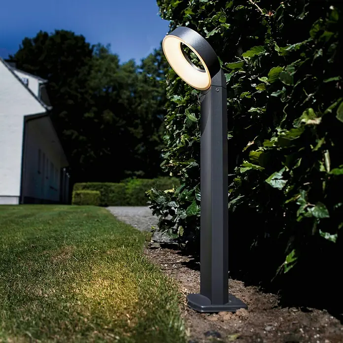 Lutec Baliza exterior LED Meridian - Gris oscuro, Altura: 58 cm, IP54
