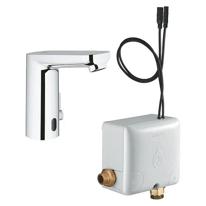 Grohe Eurosmart Waschtischarmatur mit Stromgenerator - Infrarot-Elektronik, Chrom, Glänzend - Vorderansicht