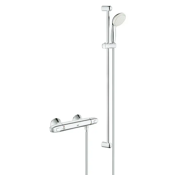 Grohe Brause-Set Grohtherm 1000 - Lochabstand: 92 cm, Chrom - Vorderansicht