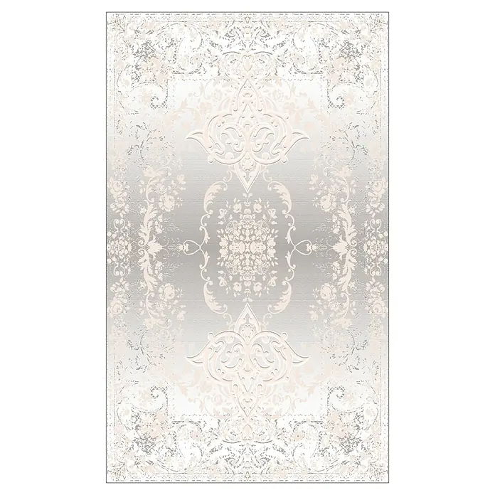 Alfombra para baño Oriental - 50 x 80 cm, Blanco, Beige, Gris, 100 % poliéster - Vista descendente