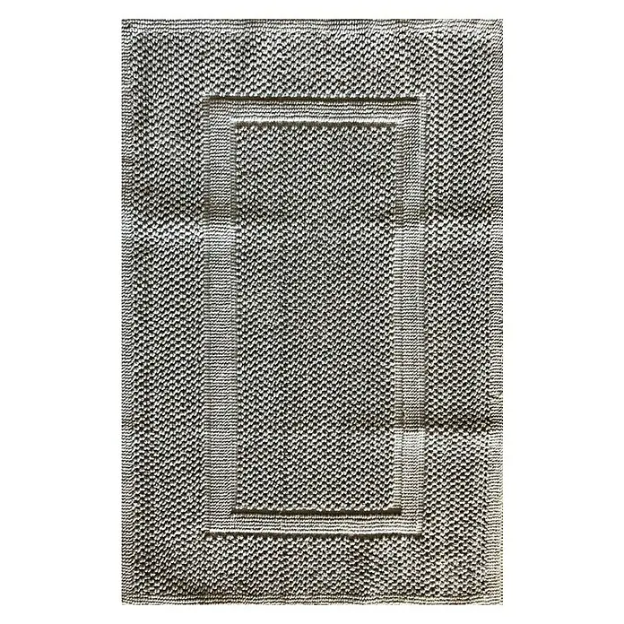 Badteppich Indigo - 50 x 80 cm, Grau, 100 % Baumwolle - Ansicht von oben