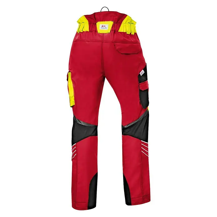 Kübler Forest Schnittschutzhose 2750 - XXXL, Rot/Warngelb, Schrittlänge: 78 cm - Rückansicht