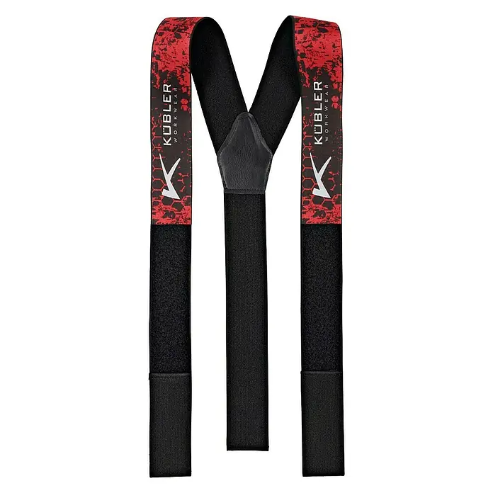 Kübler Forest Hosenträger 8750 - Schwarz/Rot, Passend für: Kübler Schnitzschutzhose Forest Form 2750 - Vorderansicht