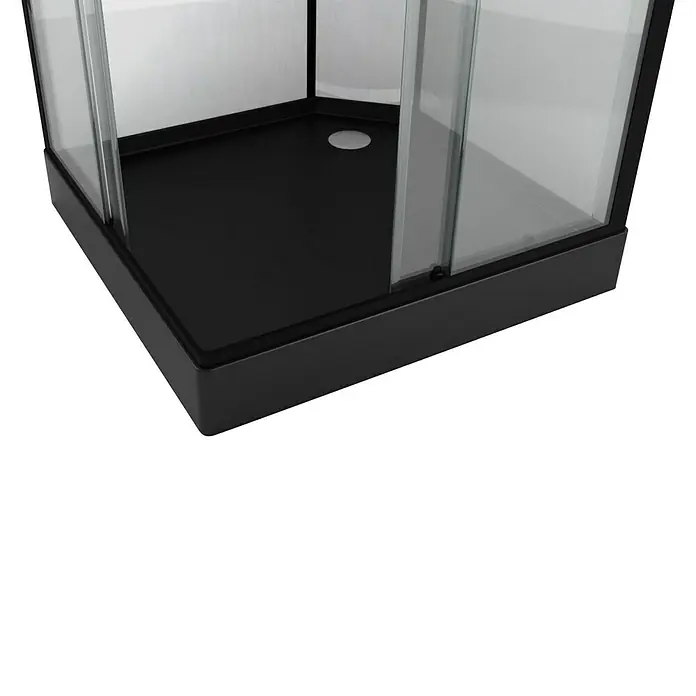 Designdusche Indus - 90 x 90 x 215 cm, Eckig, Anthrazit/Silbergrau - Detailaufnahme
