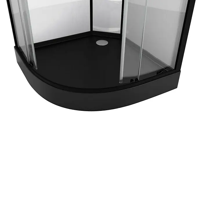 Designdusche Indus - 90 x 90 x 215 cm, Gebogen, Anthrazit/Silbergrau - Detailaufnahme