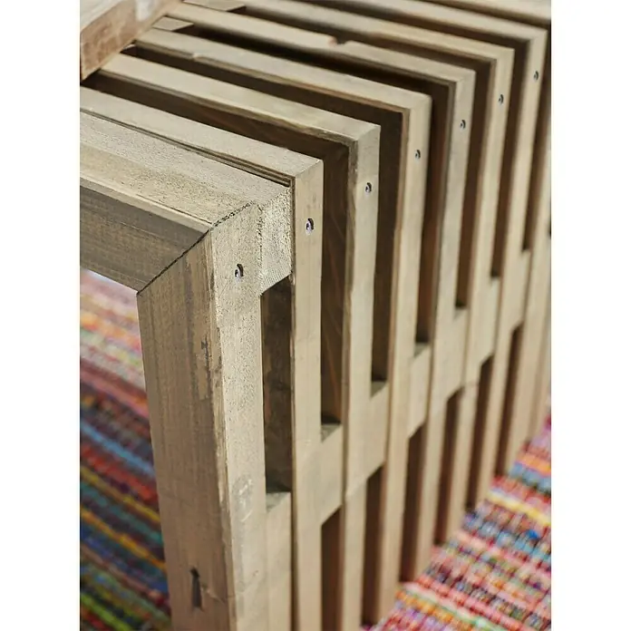Plus Gartenbank Rustik - L x B x H: 138 x 49 x 45 cm, Treibholz, Natur - Detailaufnahme