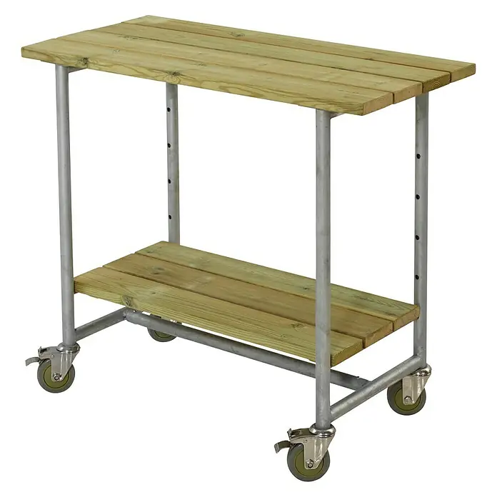 Plus Pflanztisch Urban - 100 x 50 x 90 cm, Material Tischplatte: Holz, Natur, Mit Regalfach - Linke Seitenansicht