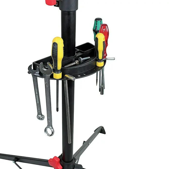 Stalak za popravak bicikla - Prikladno za: Okvir bicikla s Ø 25 – 40 mm, Podešavanje po visini: 108 cm - 190 cm, 30 kg - Pogled sprijeda