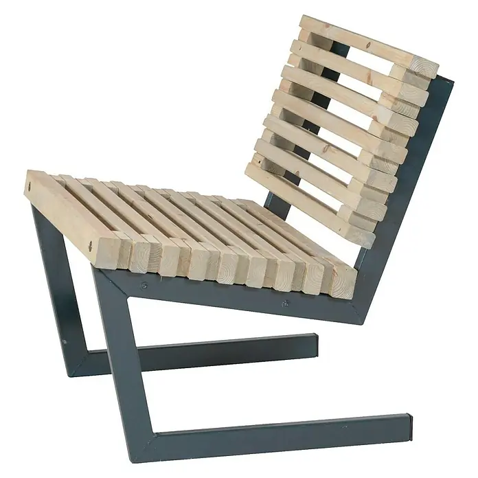 Plus Gartenstuhl Siesta - 49 cm, Holz - Rechte Seitenansicht