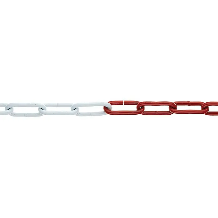 Stabilit Rundstahlkette Meterware - Durchmesser: 6 mm, Stahl, Rot, Weiß