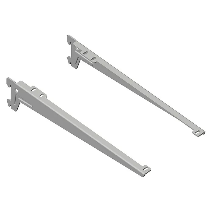 Element System Kutni nosač polica - Duljina: 33 cm, Bijelo-aluminij, Opteretivost: 55 kg, 1 par
