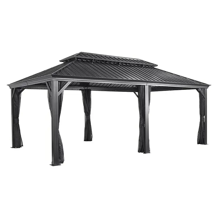 Sojag Pavillon Messina 12 x 20 - 363 x 598 x 307 cm, Anthrazit - Vorderansicht