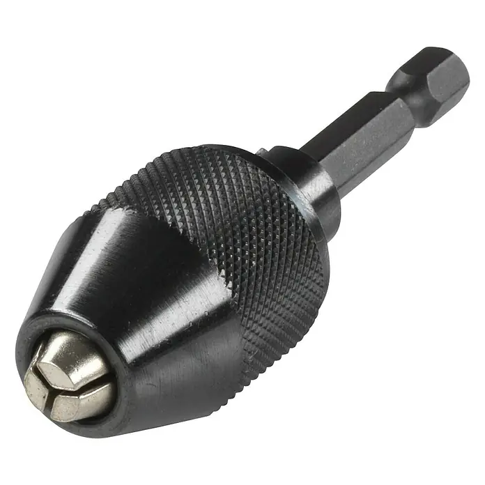 Wolfcraft Portabrocas de cierre rápido - Específico para: Atornillador de batería con alojamiento hexagonal de ¼'' - Vista angular