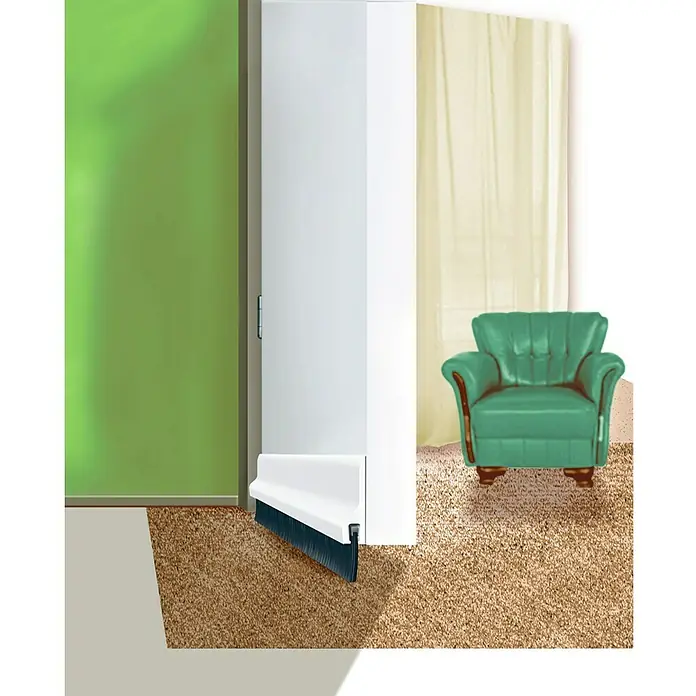 Tesa MOLL Burlete para puerta Textil - Marrón, Apto para: Desajustes de hasta 15 mm de ancho - Producto en uso