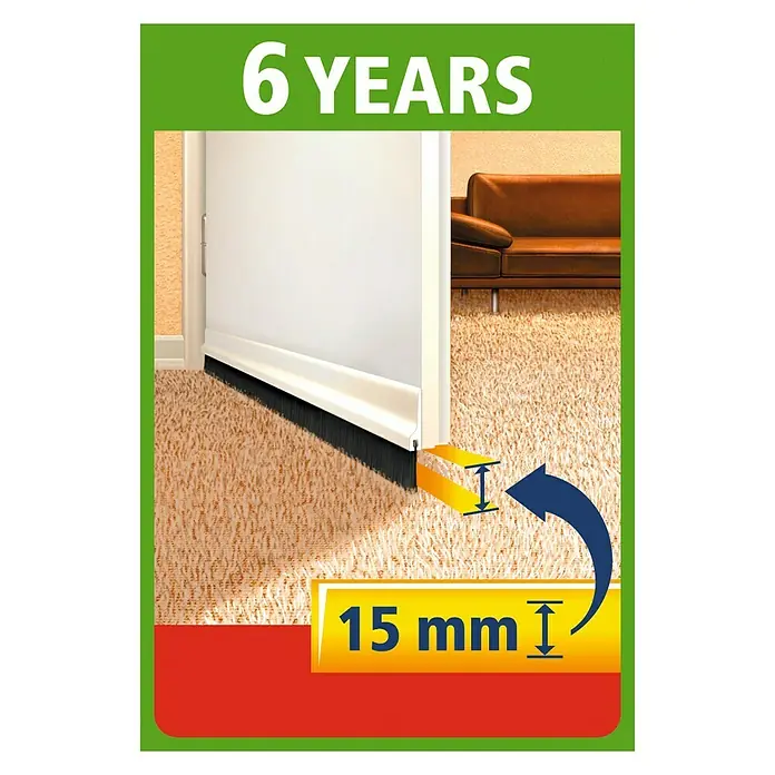 Tesa MOLL Burlete para puerta Textil - Marrón, Apto para: Desajustes de hasta 15 mm de ancho - Vista superior